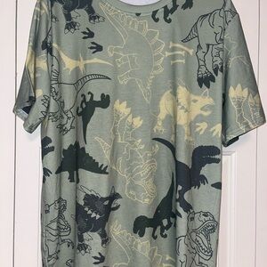 Dinosaur Print T-Shirt in Green and Black